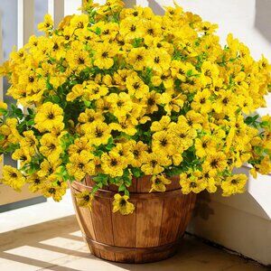 20-Bundles Yellow Artificial Greenery Flowers Hanging Plants Home Decoration